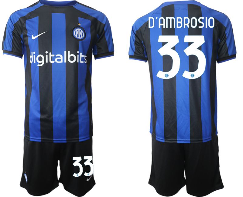 Men 2022-2023 Club Inter Milan home blue 33 Soccer Jersey